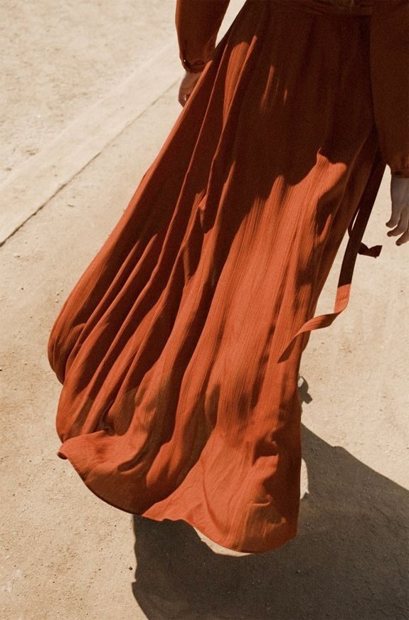 Vestido fluido em terracota